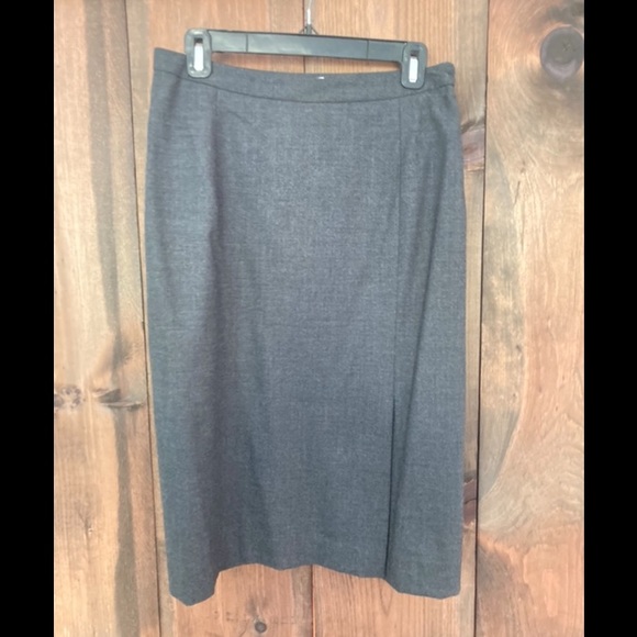 Brooks Brothers Gray Wool Vintage Pencil Skirt - Picture 2 of 4